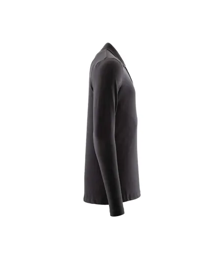 Mens Crossover Long-sleeved Polo Shirt Deep Black Mascot