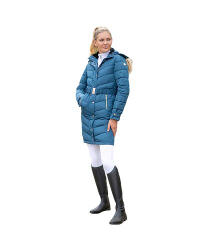 Womens/ladies branxton quilted coat cool slate blue Coldstream