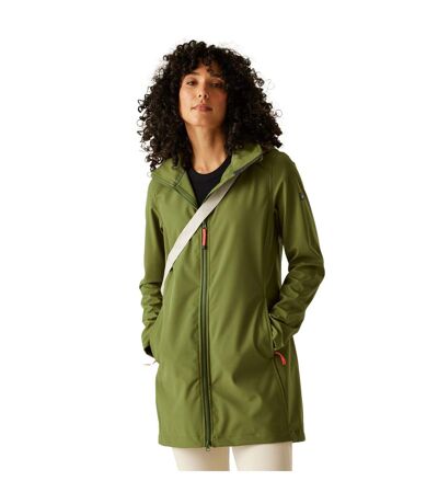 Womens/ladies Carisbrooke Soft Shell Jacket Nephrite Green Peach Bloom Regatta