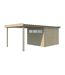 Chalet en bois profil aluminium contemporain avec extension 16.80 m² Avec plancher + gouttière
