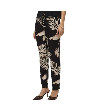 Pantalon fluide noir/beige femme vero moda joy - l