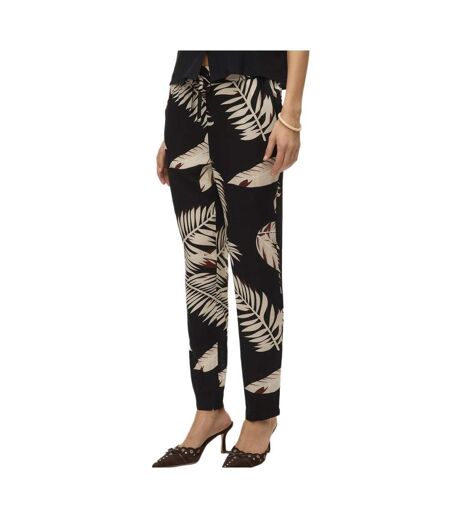 Pantalon fluide noir/beige femme vero moda joy - l