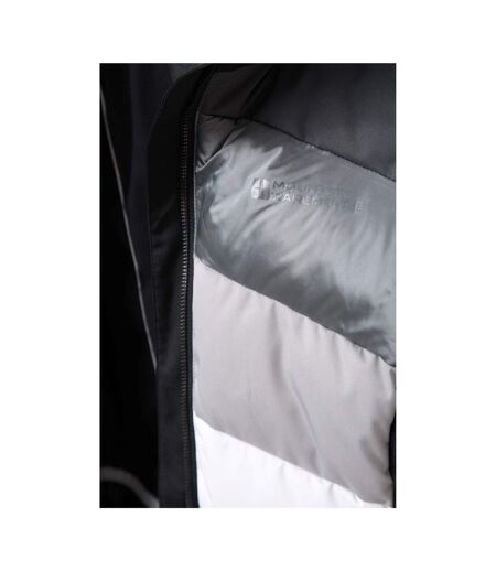 Womens/ladies Cascade Padded Ski Jacket White Black Mountain Warehouse