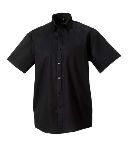 Chemise À Manches Courtes Sans Repassage Homme Noir Russell