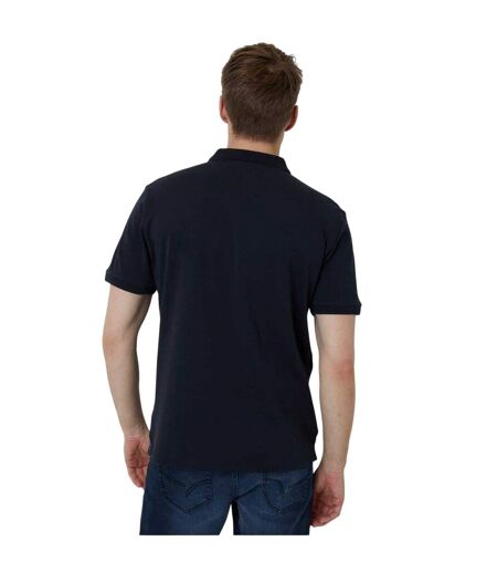 Mens Regular Rolled Short Sleeves Polo Shirt Navy Threadbare