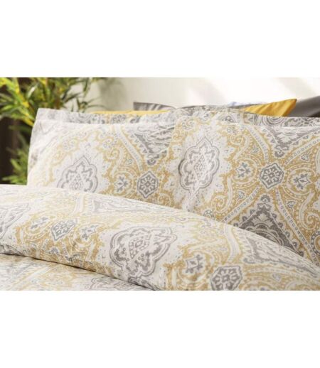 Belledorm Maya Paisley Duvet Set (White/Gray/Oyster) - UTBM455