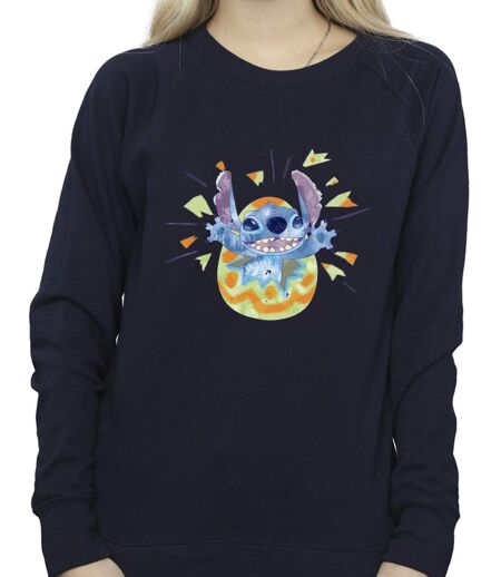 Disney Sweat-shirt Womens/Ladies Lilo & Stitch Cracking Egg (Bleu marine) - UTBI22944