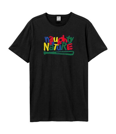 Amplified Mens Colourful Naughty By Nature Logo T-Shirt (Black) - UTGD1239