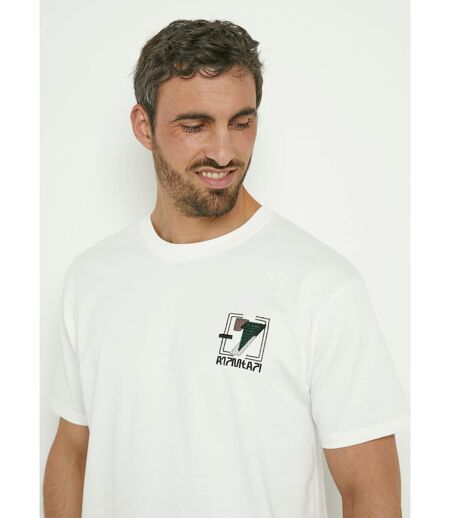 T-shirt coton épais, broderie graphique