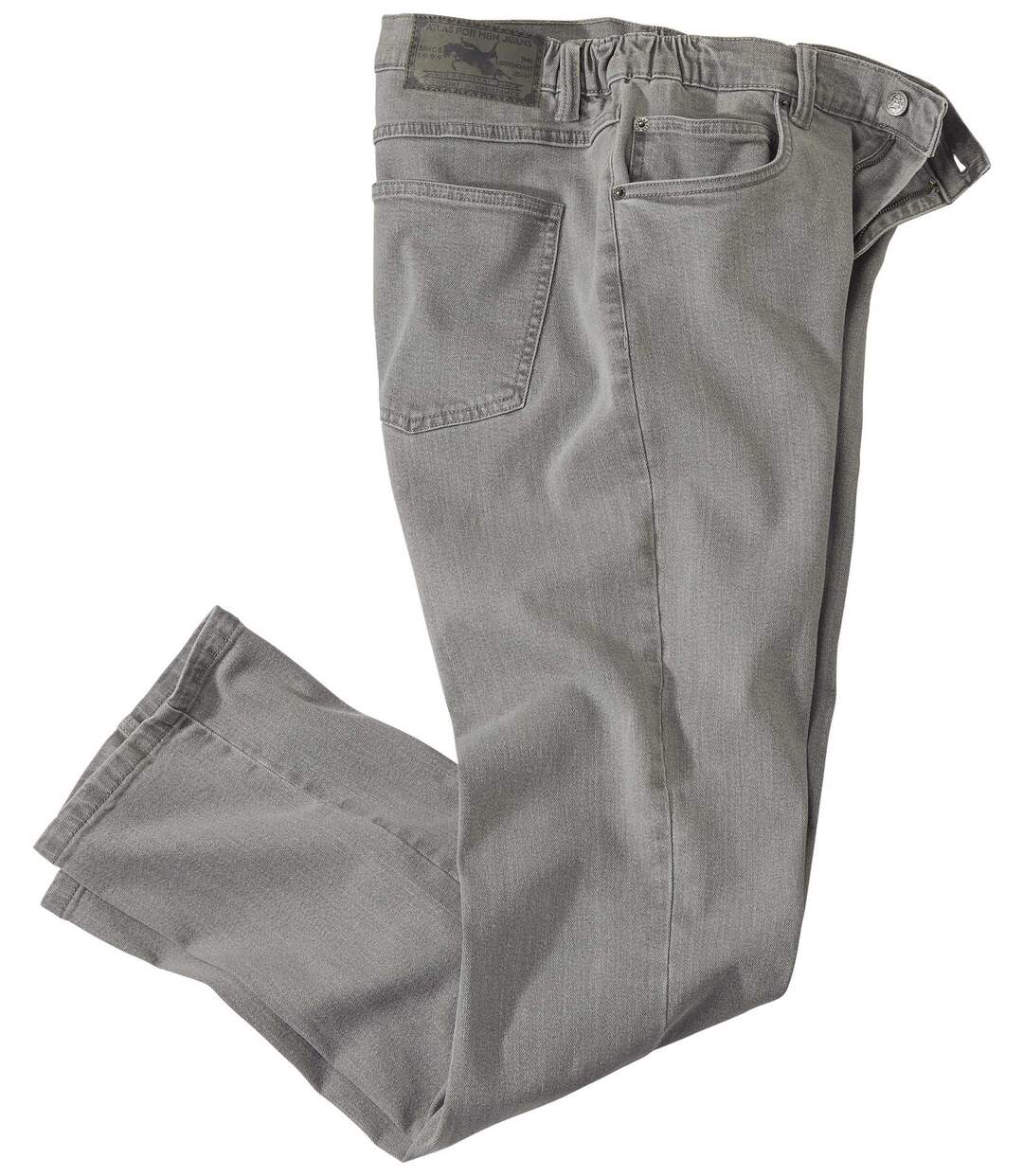 Men's Grey Semi-Elasticated Jeans Atlas For Men