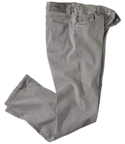 Men's Gray Semi-Elasticated Jeans