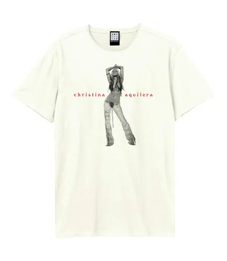 T-shirt Stripped Adulte Vieux Blanc Amplified