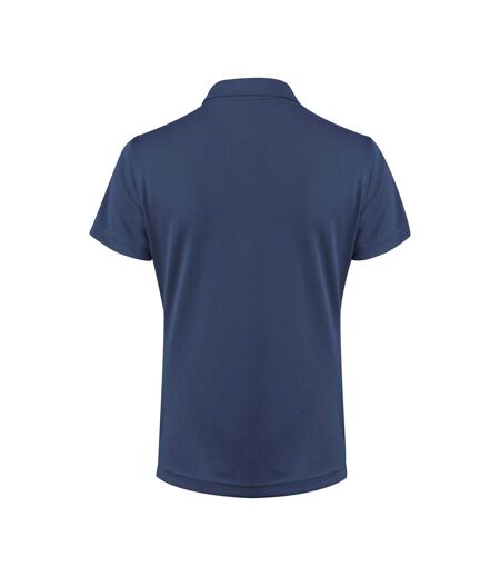 Womens/ladies Smash Polo Shirt Navy Printer RED