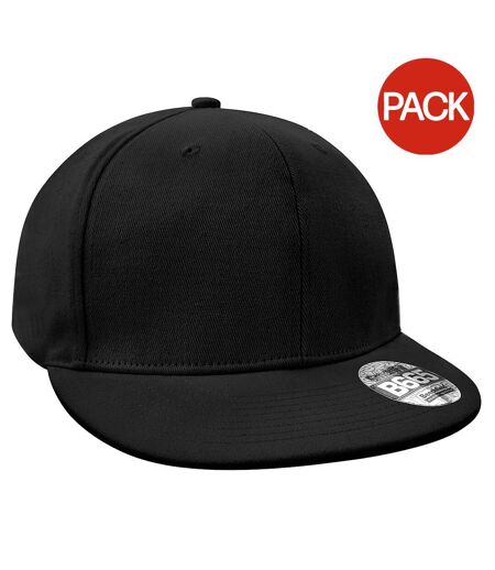 Lot de 2  casquettes à visière plate homme noir Beechfield