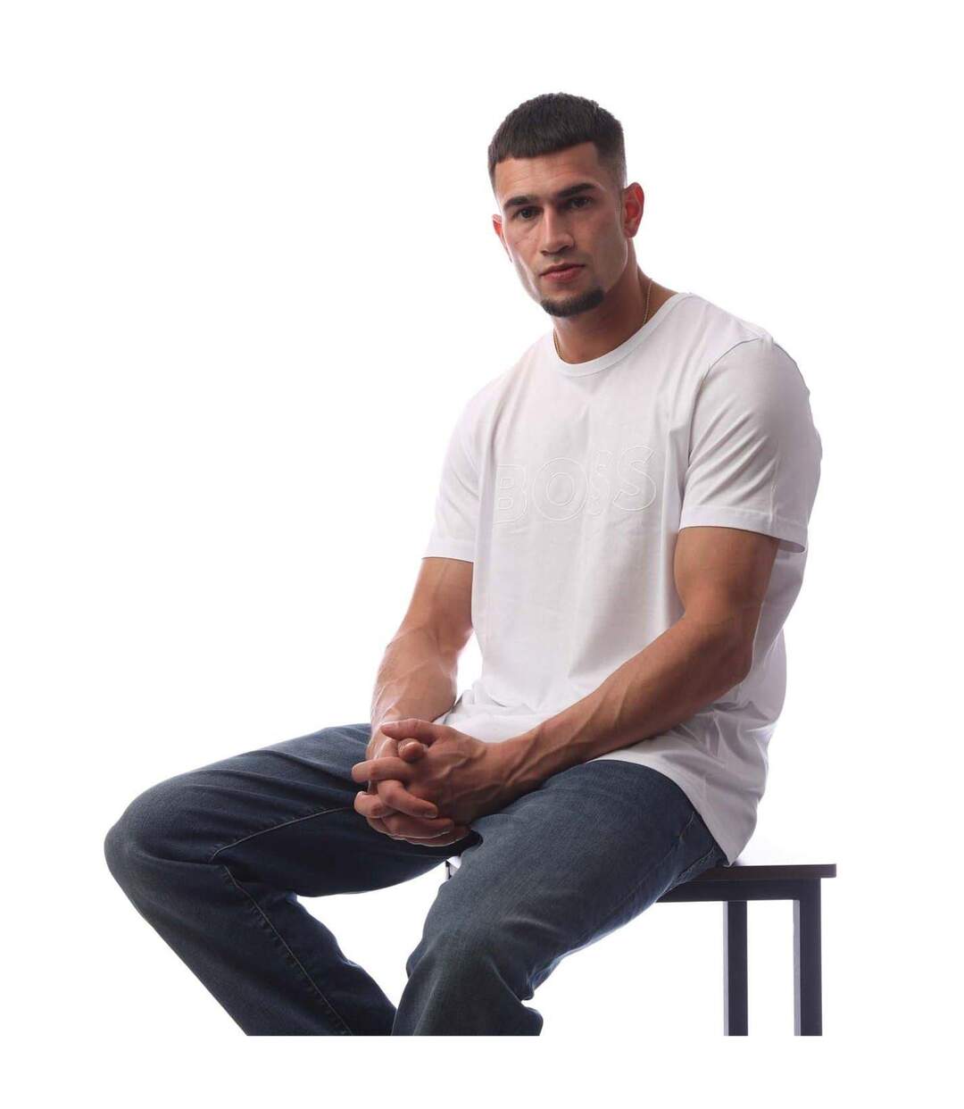 Mens Teebo T-shirt White Boss-3