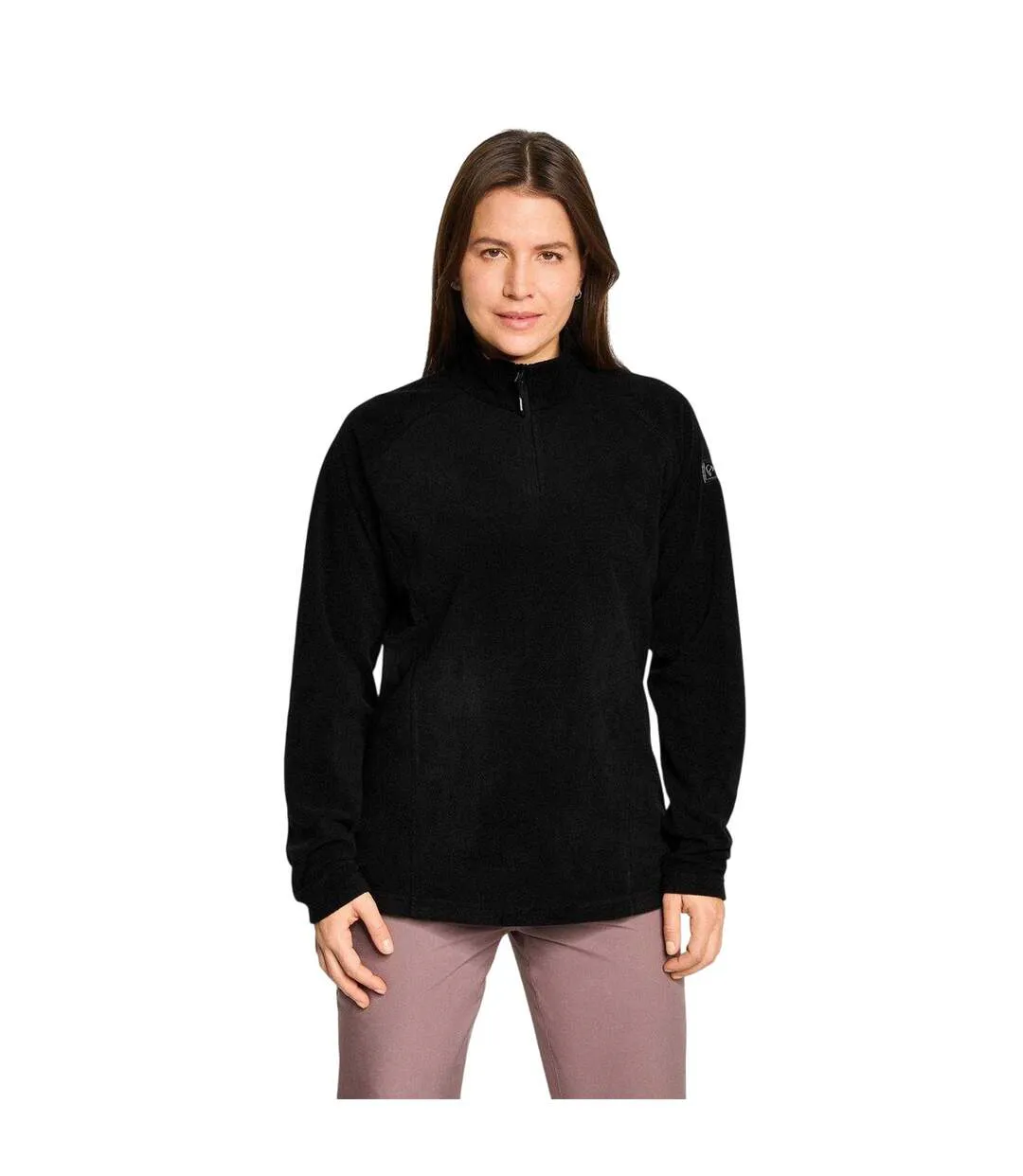 Womens/ladies Januki Half Zip Fleece Black Ziener-1