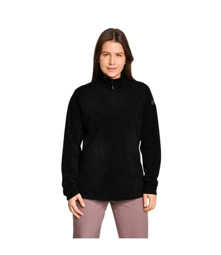 Womens/ladies Januki Half Zip Fleece Black Ziener