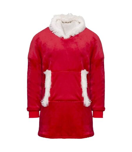 Unisex adult reversible oversized hoodie red/white Ribbon