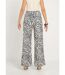 Pantalon large semi élastiqué motif graphique-2