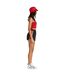 Womens/ladies Pinstripe Bandeau Crop Top Red SikSilk-4