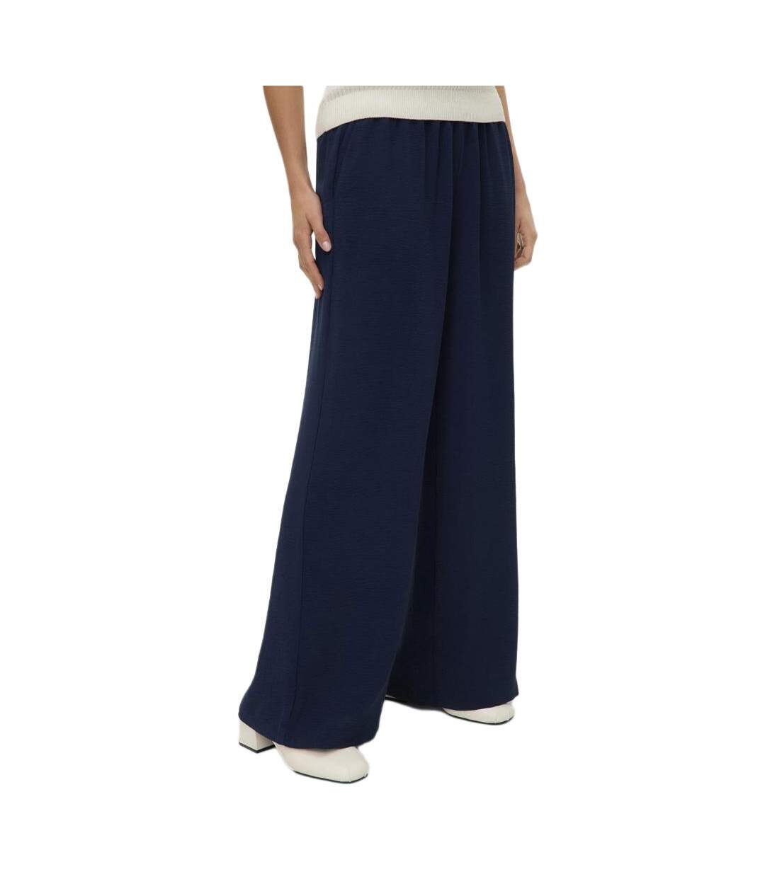 Pantalon fluide marine femme vero moda alva-1