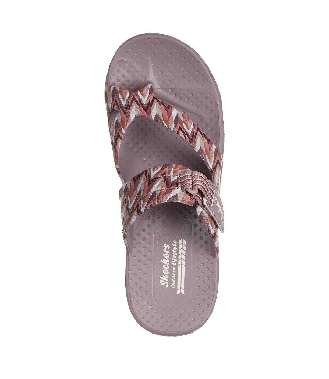 Womens/ladies Reggae Zig Zag Sandals Multicoloured Pink Skechers-4