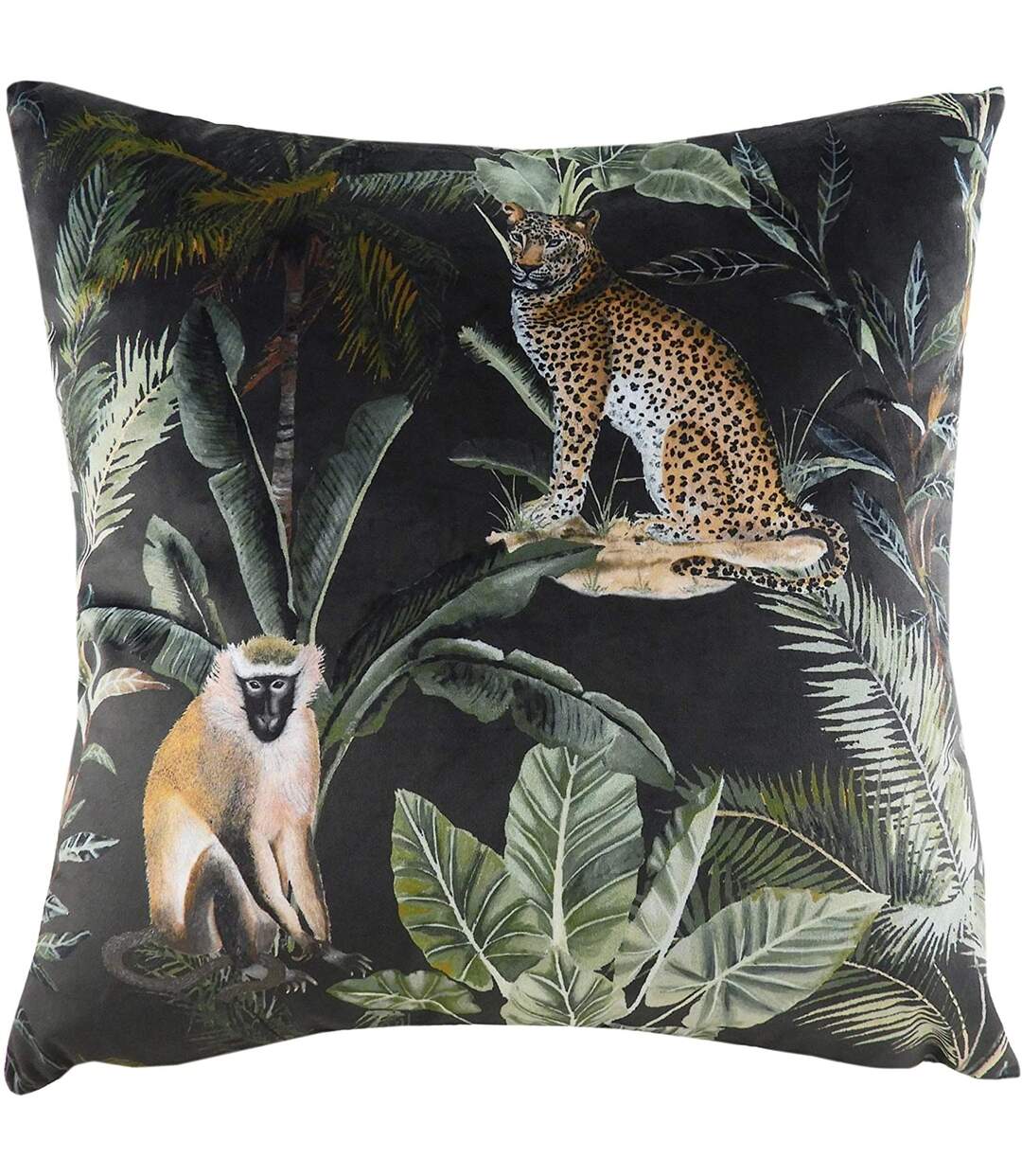 Evans Lichfield Kibale Animals Cushion Cover (Black/Green/Yellow) - UTRV1900