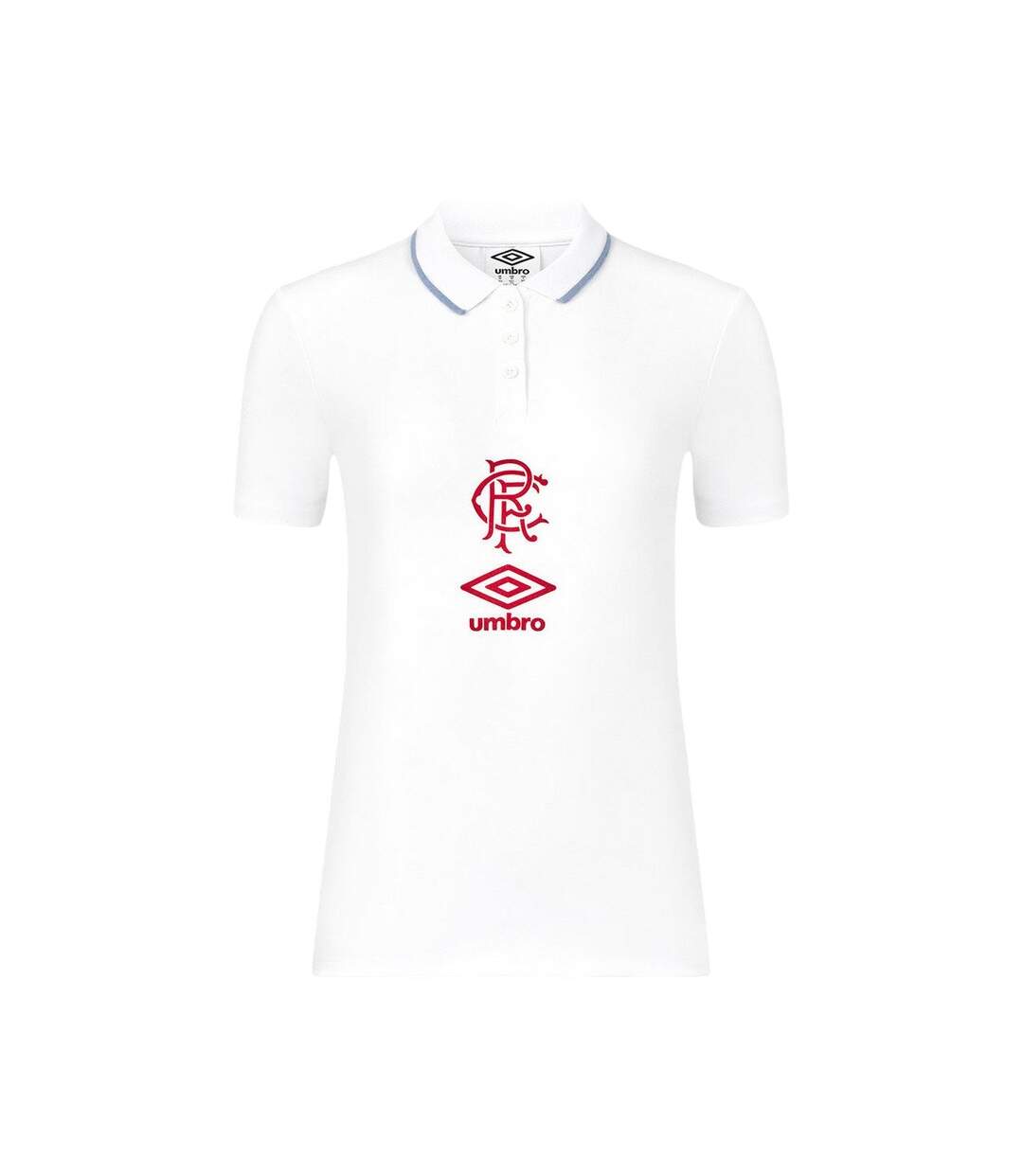 Womens/ladies Rangers Fc Short-sleeved Travel Polo Shirt Brilliant White Lollipop Umbro-1