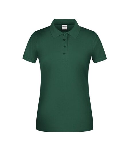 Polo Bio Workwear Femme Vert Foncé James And Nicholson