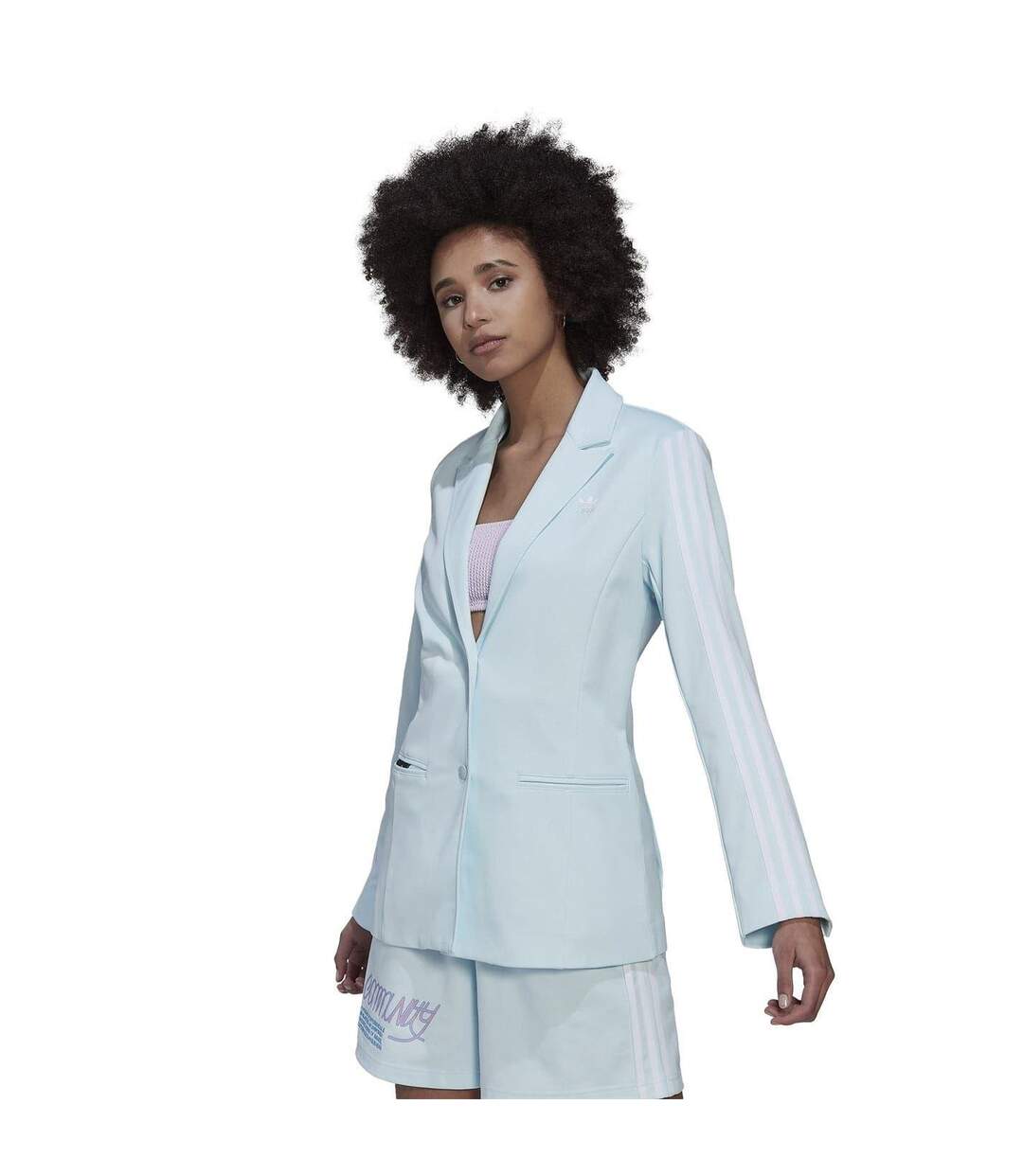 Blazer Motif/style Imprimé Au Dos Femme Bleu Adidas-1