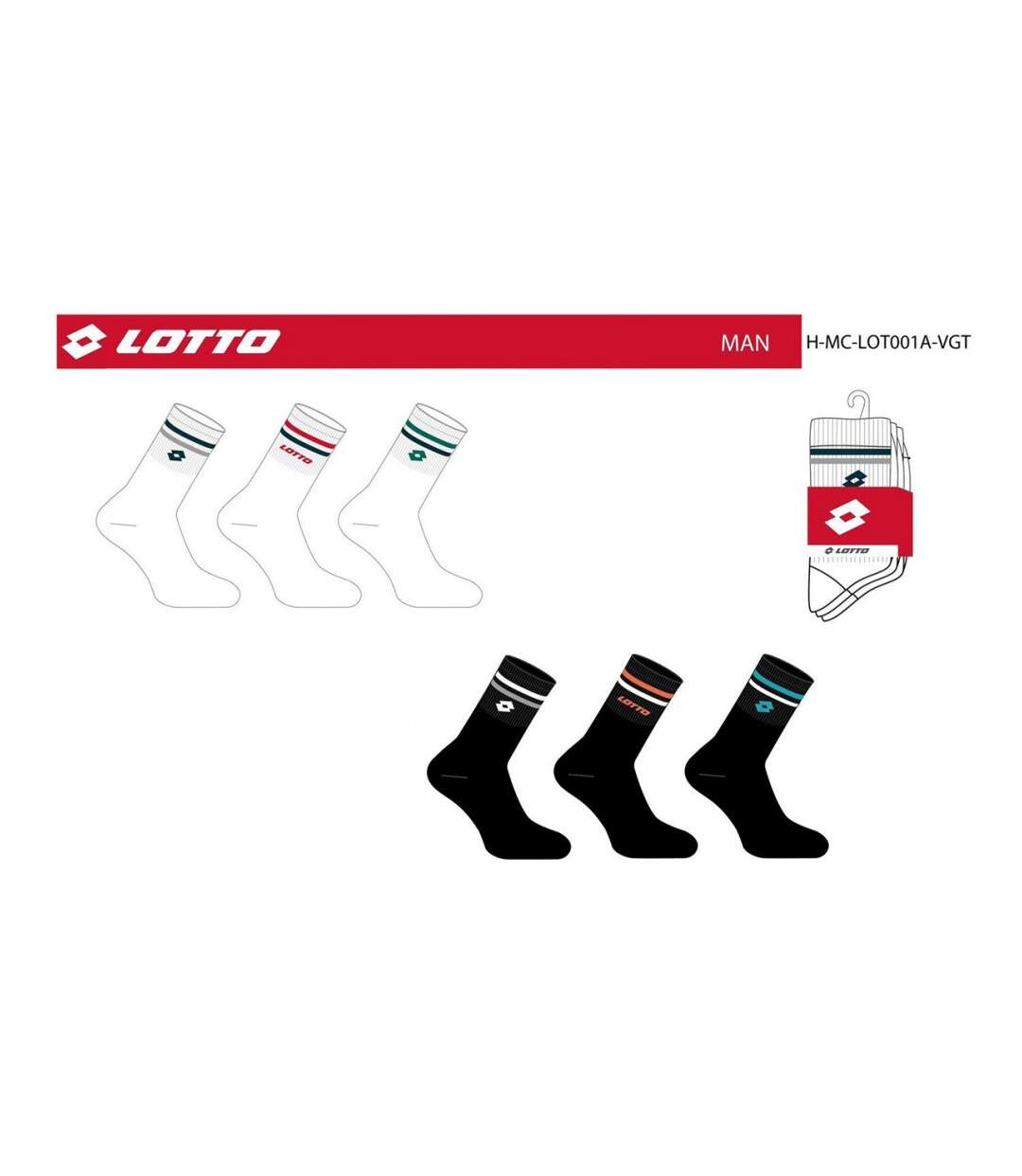 Chaussettes Homme LOTTO - Pack de 6-4