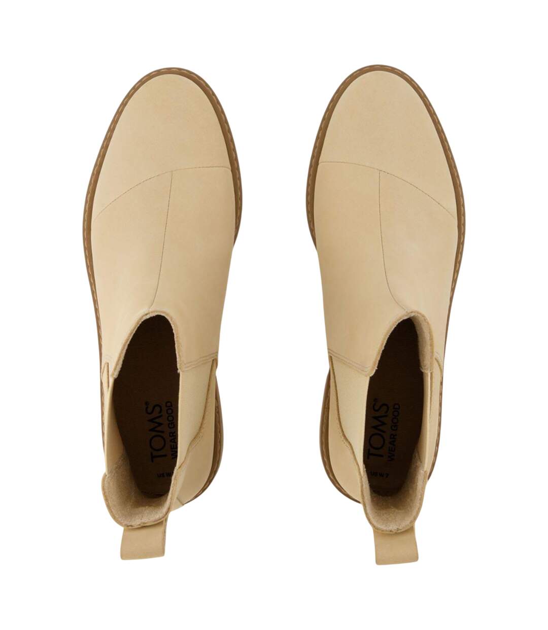 Womens/ladies Charlie Leather Boots Natural Toms-3