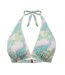 Haut de maillot de bain triangle blanc vert femme grain de sable mousse-1