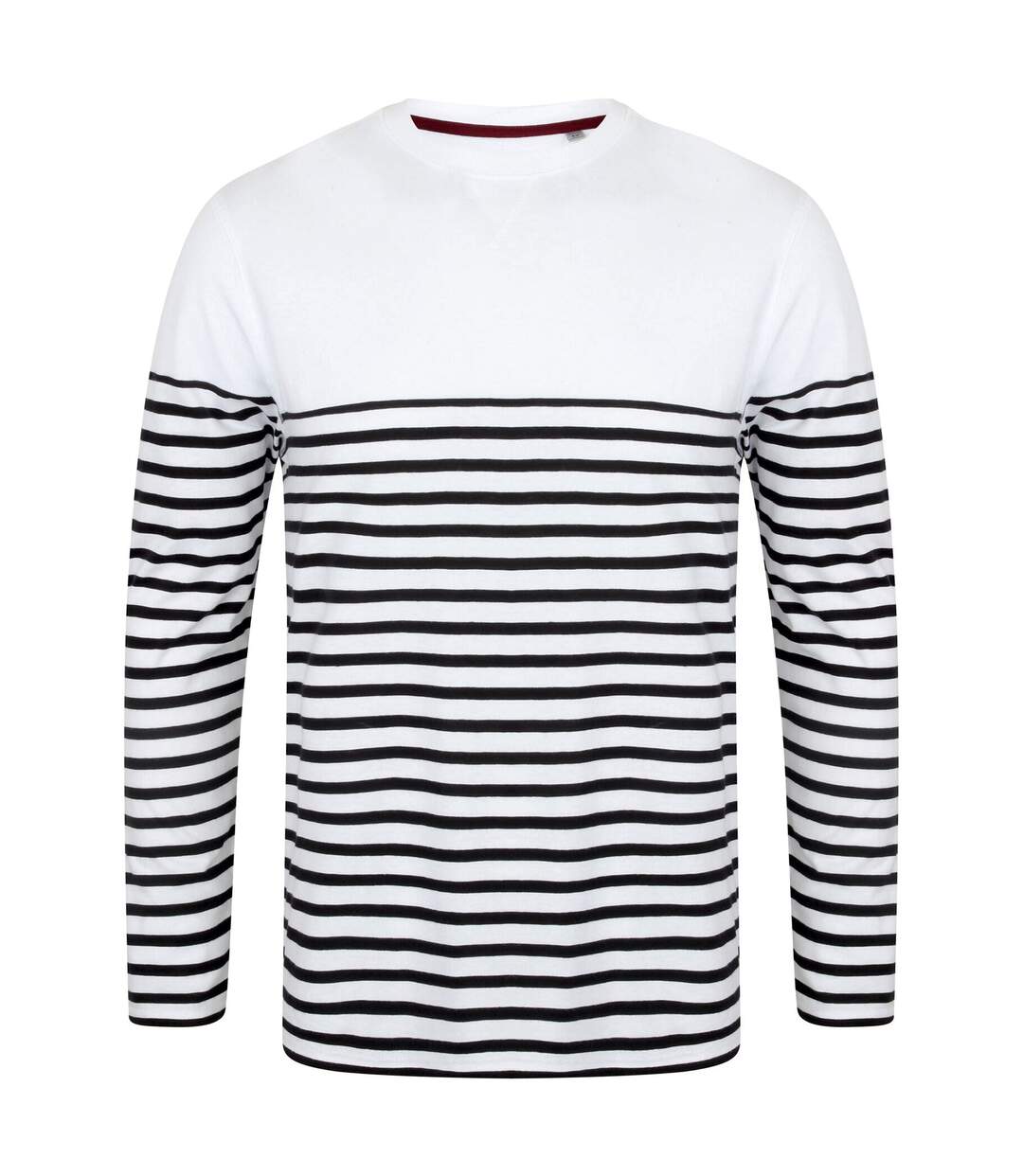 T-shirt breton adulte blanc / bleu marine Front Row