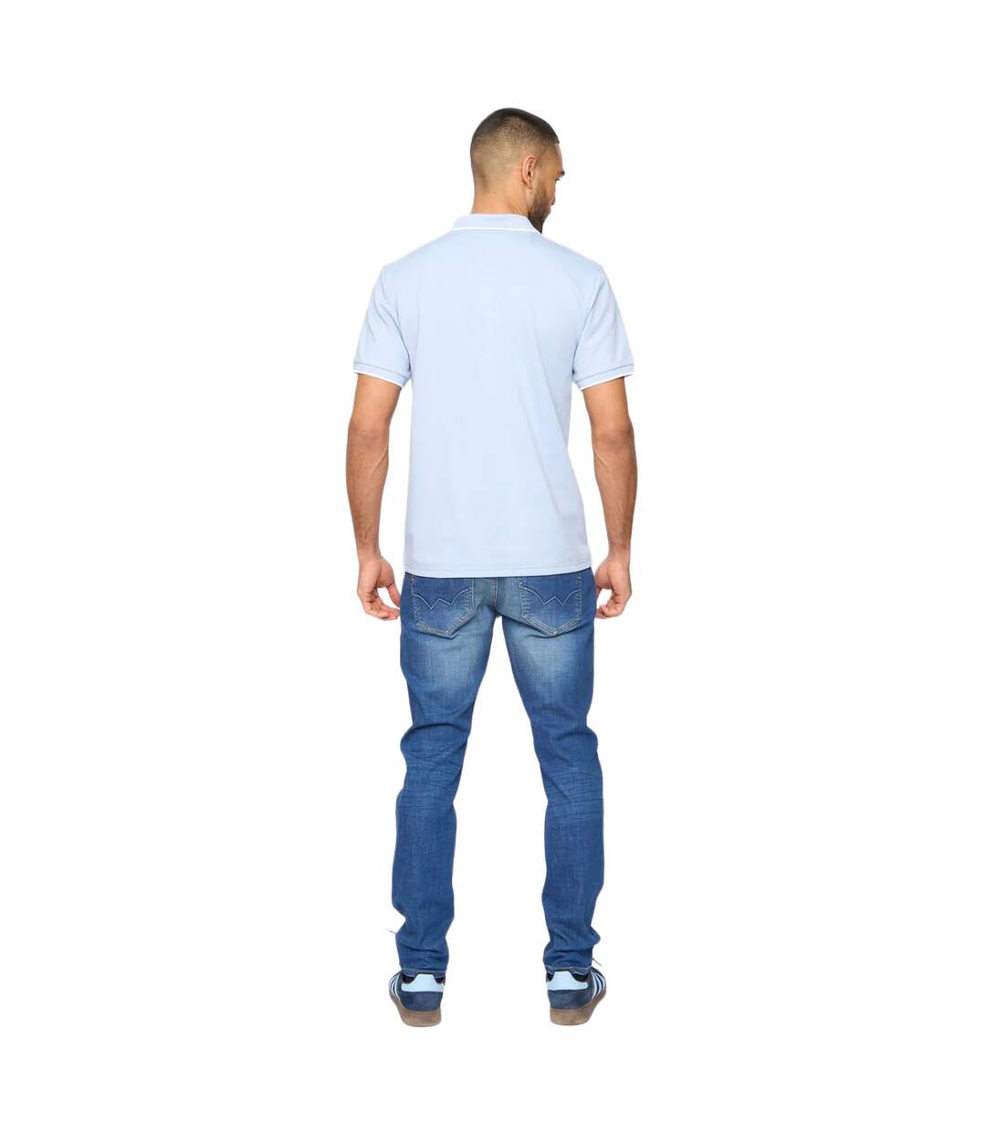 Mens elverton polo shirt mid blue Bewley & Ritch-2