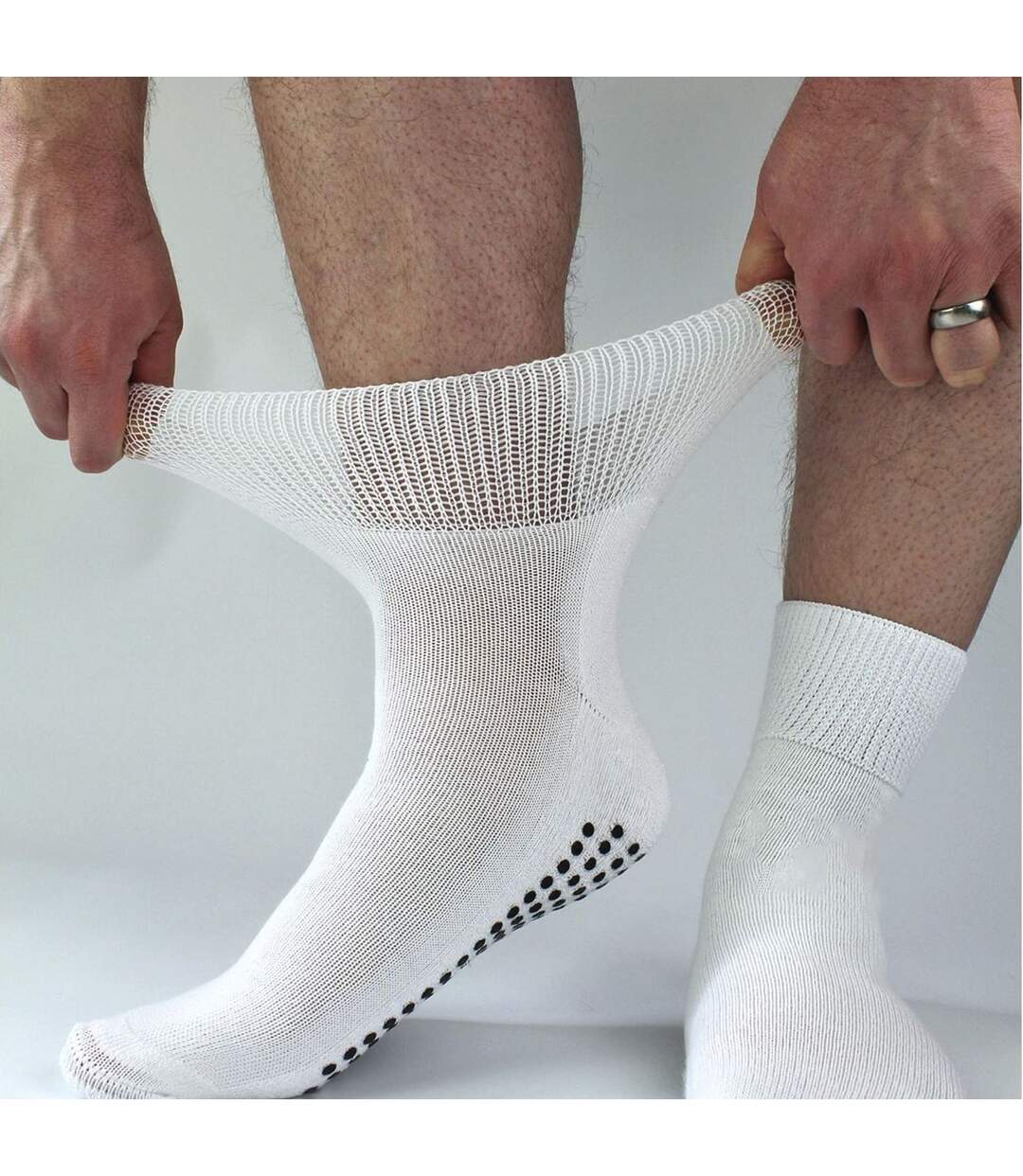 Dr.Socks 4 Paires Chaussettes Diabétiques Antidérapantes Basses Sans elastique-2