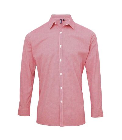 Chemise à carreaux manches longues - Homme - PR220 - rouge