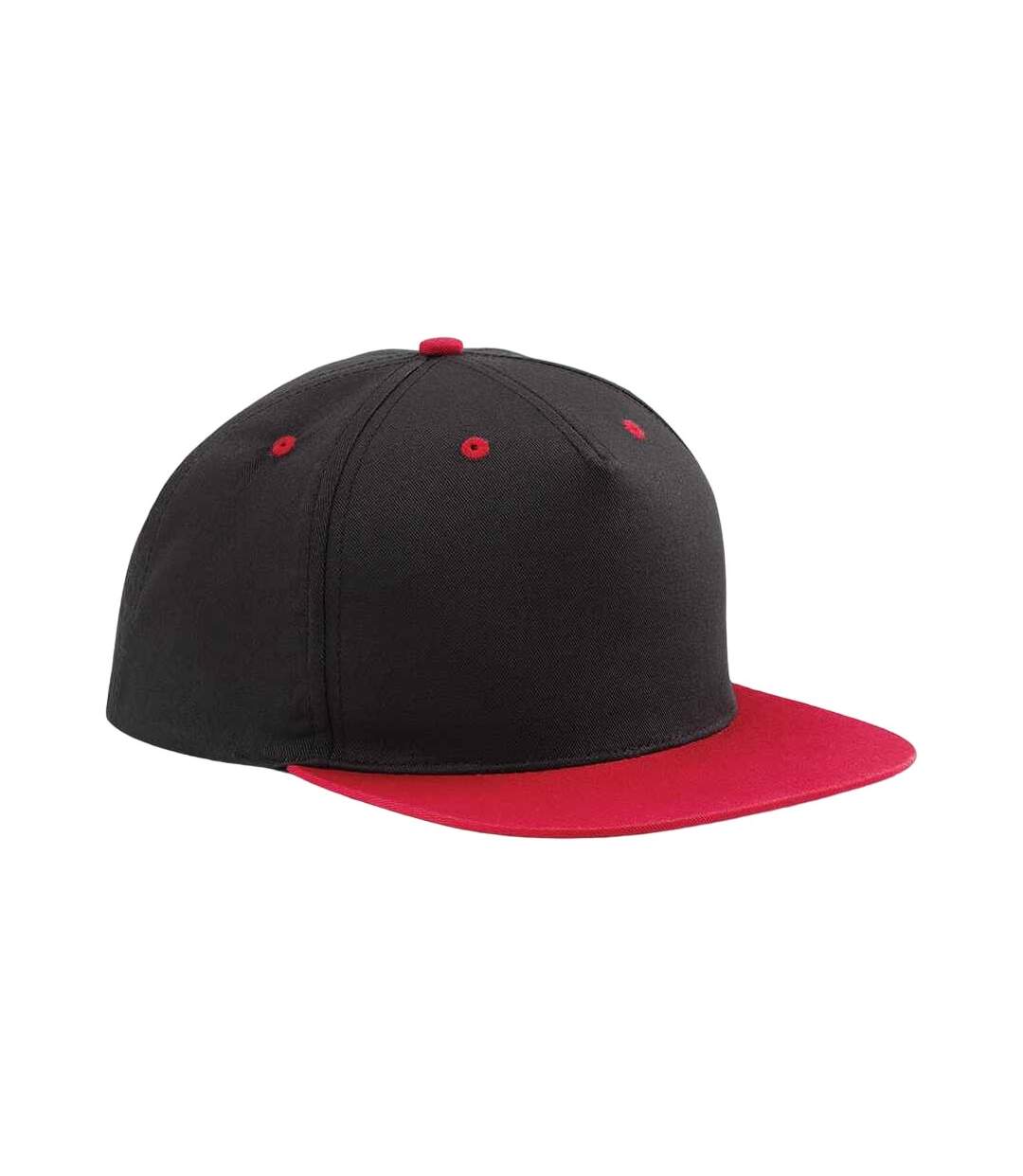 Casquette Ajustable Noir Rouge Classique Beechfield-1