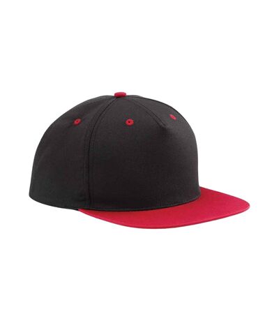 Beechfield Contrast 5 Panel Snapback Cap (Black/Classic Red) - UTPC6564