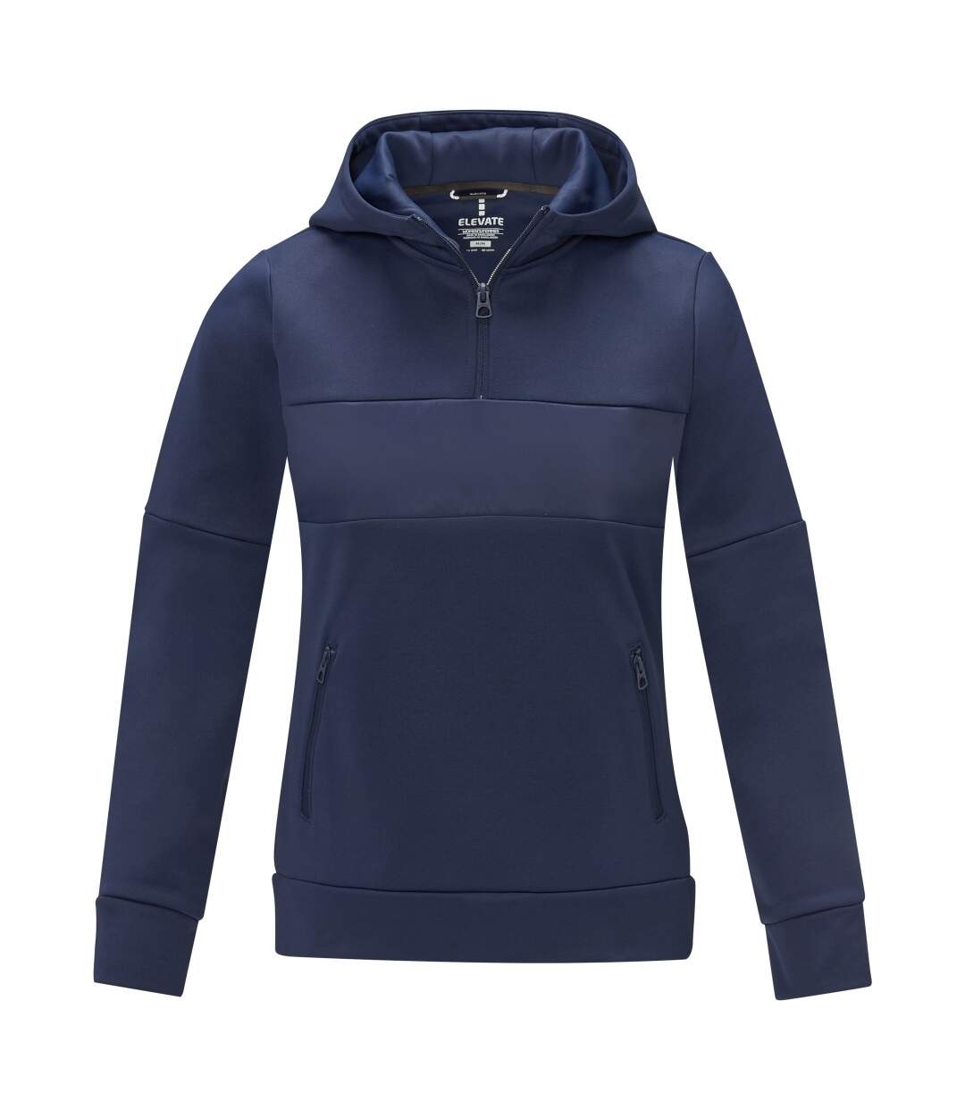 Womens/ladies anorak hooded half zip sweatshirt navy Elevate Life