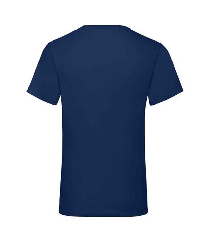 Mens valueweight v neck t-shirt navy Fruit of the Loom