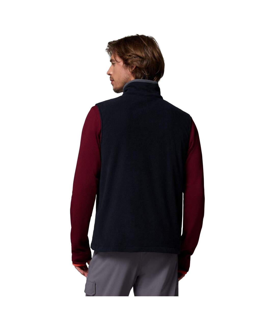 Mens Fleece Lightweight Walking Gilet Black Columbia-2