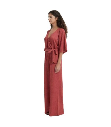 Combinaison Manches ¾ Motif/style Froissé Femme Rouge Pastel Be You