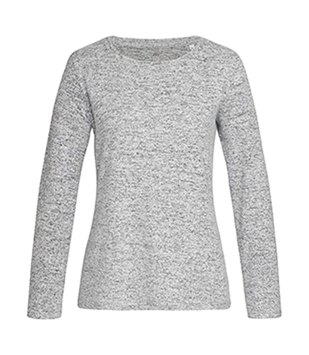 T-shirt manches longues - Femme - ST9180 - gris clair mélange-1