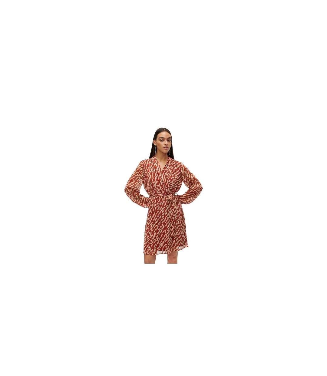 Robe Portefeuille Rie Femme Rouge Foncé Vero Moda-1