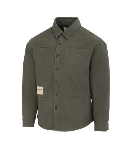 Chemise Manches Longues Motif/style Logo Homme Gris Firetrap