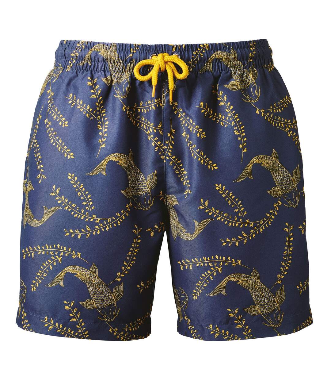 Short de bain pour homme - WB900 - bleu marine et jaune-2