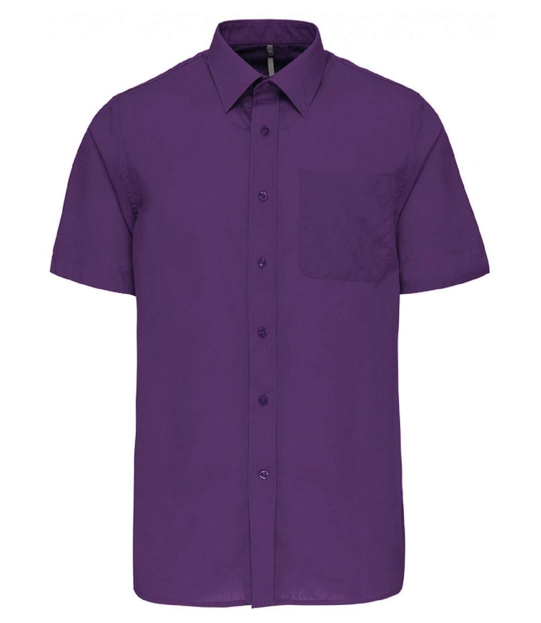 Chemise popeline manches courtes - K551- violet pourpre - homme