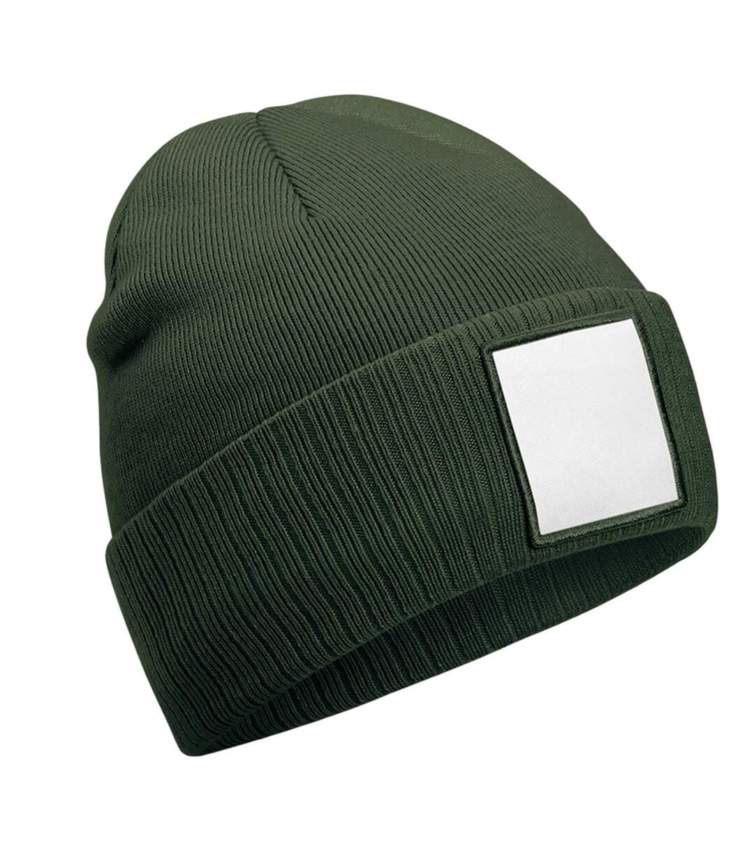 Bonnet Vert Olive Blanc Beechfield-1