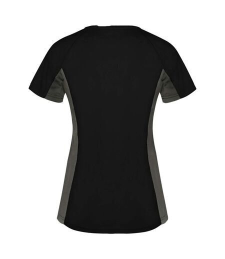 T-shirt shanghai femme noir uni / anthracite Roly